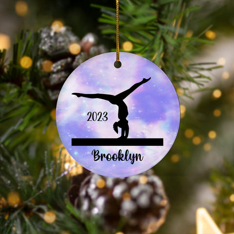 Parvii Personalized Gymnastics Ornaments for Christmas Tree, Gymnastics Christmas Ornament, Gymnastics Ornament for Baby Girl, Gymnastics Christmas Ornament Tree Hanging Ornament (G1)