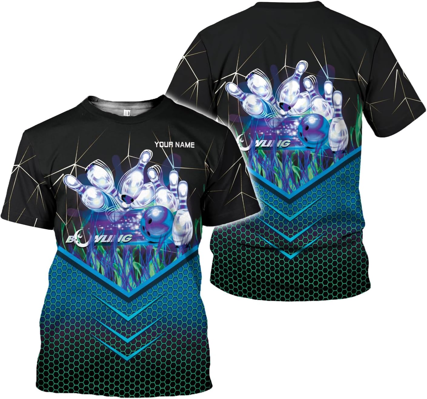 Rivelus Personalized Name Bowling Shirts for Men and Women 3D, Bowling Shirts for Team Bowling, Bowling Shirts Gift