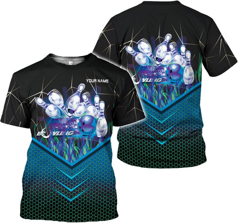 Rivelus Personalized Name Bowling Shirts for Men and Women 3D, Bowling Shirts for Team Bowling, Bowling Shirts Gift