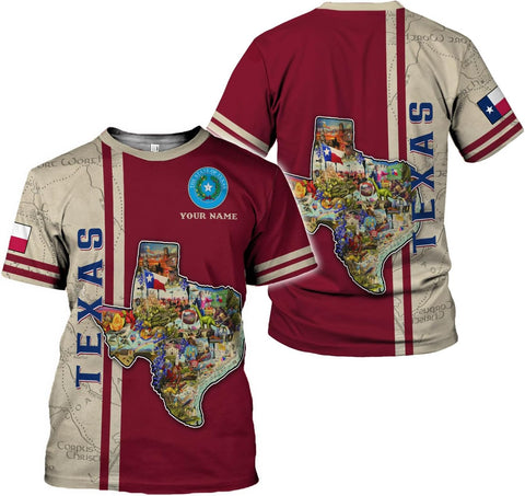 Mostprints Personalized Texas Flag Shirt and Map Dont Mess with Texas Customize Name Texas Shirts for Men Women Adult Size