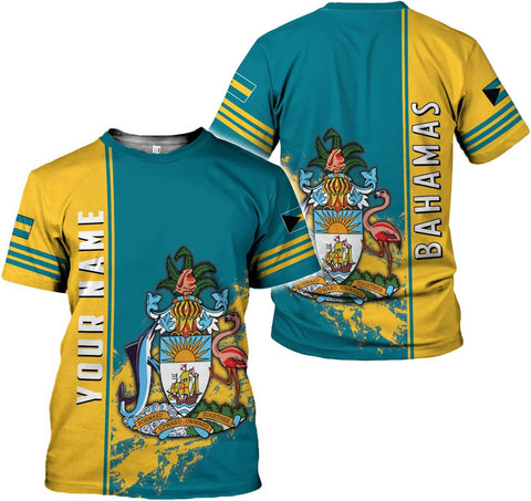 Artparel Personalized Bahamas Shirts 3D Bahamas T-Shirt Bahamas Shirts for Men Bahamas Souvenirs Shirts Bahamas Flag Shirts