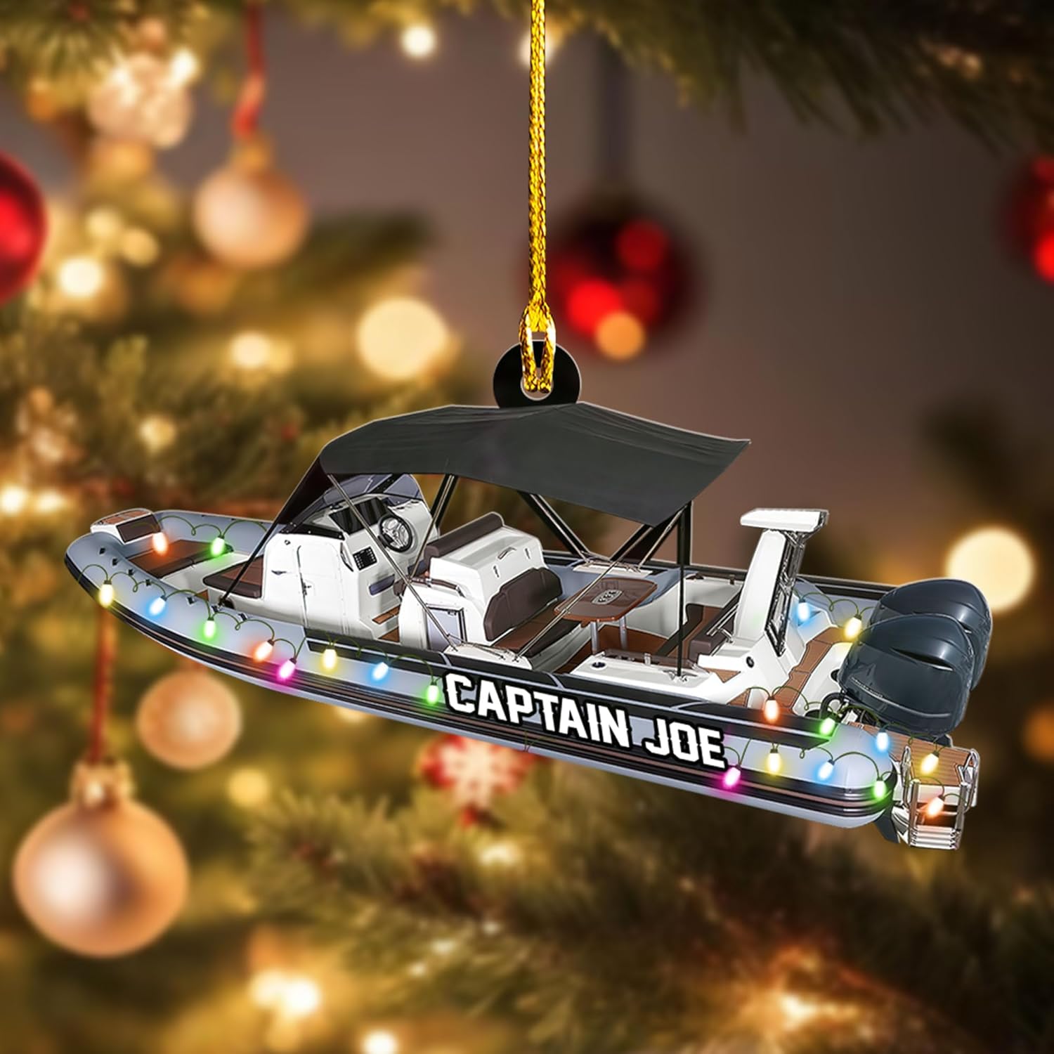 Mostefy Personalized Pontoon Christmas Ornament 2024, Water Craf Boat Ornaments, Cruise Ship Ornament, Boat Ornaments, 2D Flat Ornament, Pine Hanging for Xmas Christmas (Style 12)