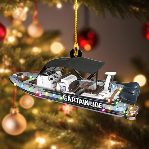 Mostefy Personalized Pontoon Christmas Ornament 2024, Water Craf Boat Ornaments, Cruise Ship Ornament, Boat Ornaments, 2D Flat Ornament, Pine Hanging for Xmas Christmas (Style 12)