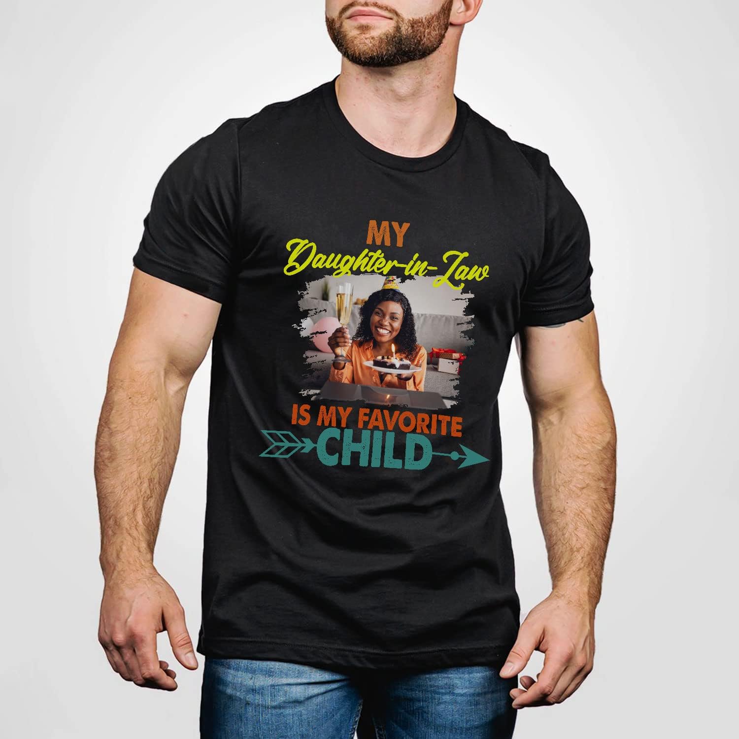 HomeDesign Personalized My Daughter in Law is My Favorite Child Shirt, Daughter in Law Tshirt Favorite Child is My Daughter