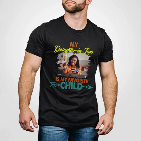 HomeDesign Personalized My Daughter in Law is My Favorite Child Shirt, Daughter in Law Tshirt Favorite Child is My Daughter