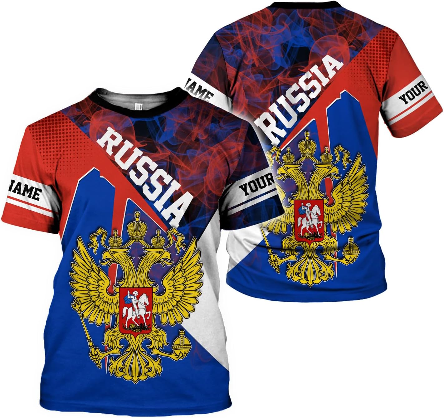 Personalized Russia Shirts Russian Shirt Russian Unisex Shirts Russia Flag Pride Shirts Russia Flag Coat of Arms Shirts