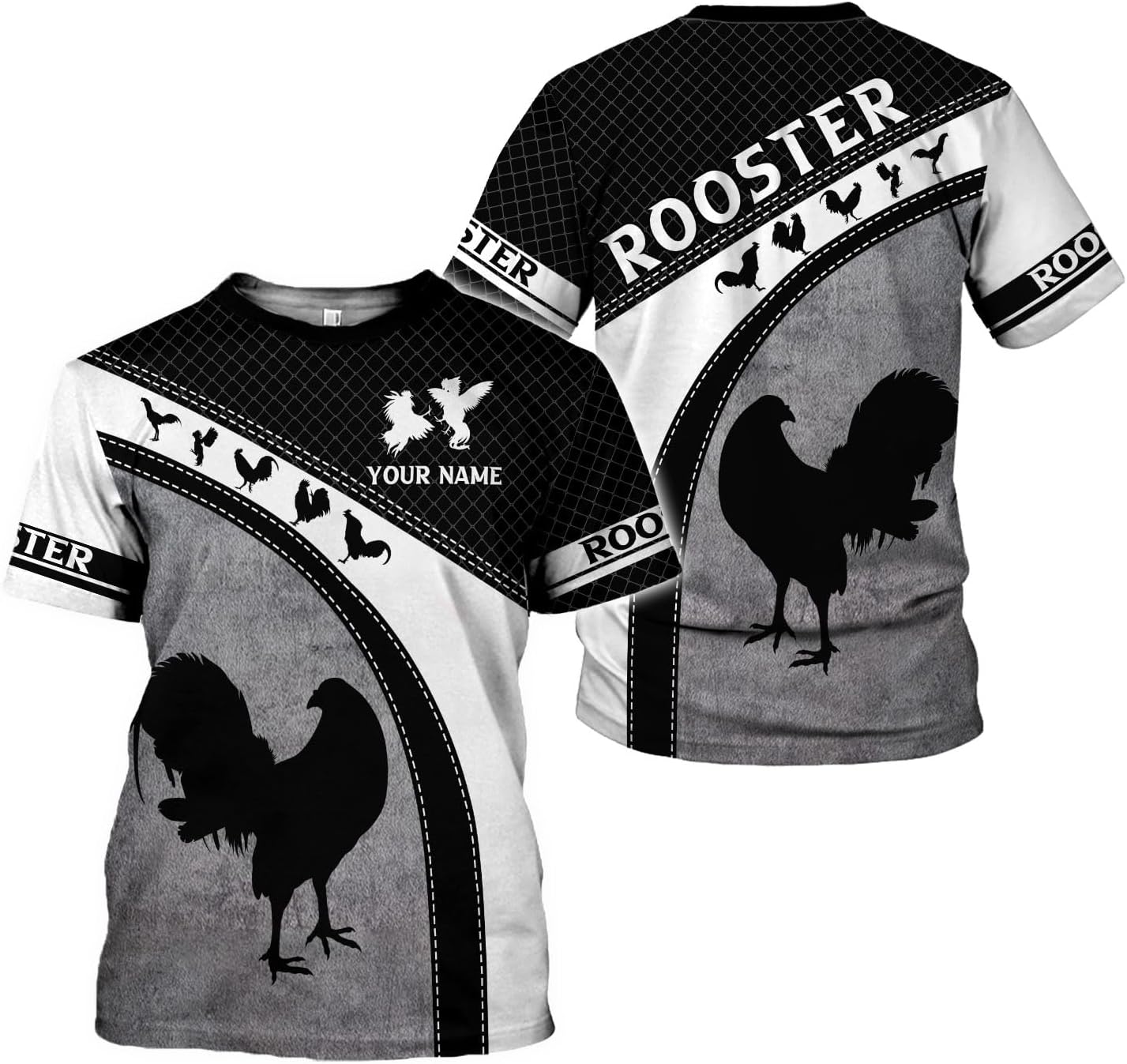 Mostefy Personalized Name Rooster Shirt 3D, Rooster Shirts for Men, Chicken Tshirts Shirts for Women, Funny Chicken Shirts