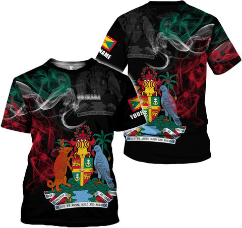 Personalized Name Grenada Shirts for Men, Grenada Shirts for Women, Proud Grenadan Shirts, Grenadian Flag Pride Shirt