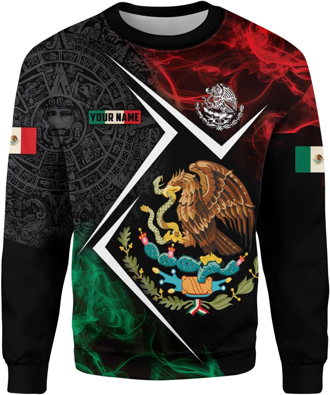 HomeDesign Custom Mexico Shirts Personalized Name Mexican 3D Flag Shirt for Men Women Aztec Unisex US Eagle Pride Camisas