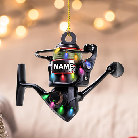 Fishing Rob Personalized Fishing Christmas Ornaments Fish Ornaments for Christmas Tree Bass Fish Ornament Fishing Decorations Flat 2D Wood Ornaments Fishing Lovers Fisherman Dad Gifts (1, FS3)