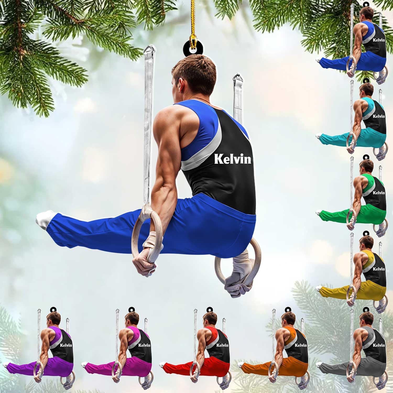 Personalized Gymnastics Christmas Ornament, Gymnast Gymnastics Ornament with Name, Gymnastics Sports Ornament Gift for Xmas Gymnastics Fans Coach Men Women, Gymnast Christmas Ornament (GNT9.3)