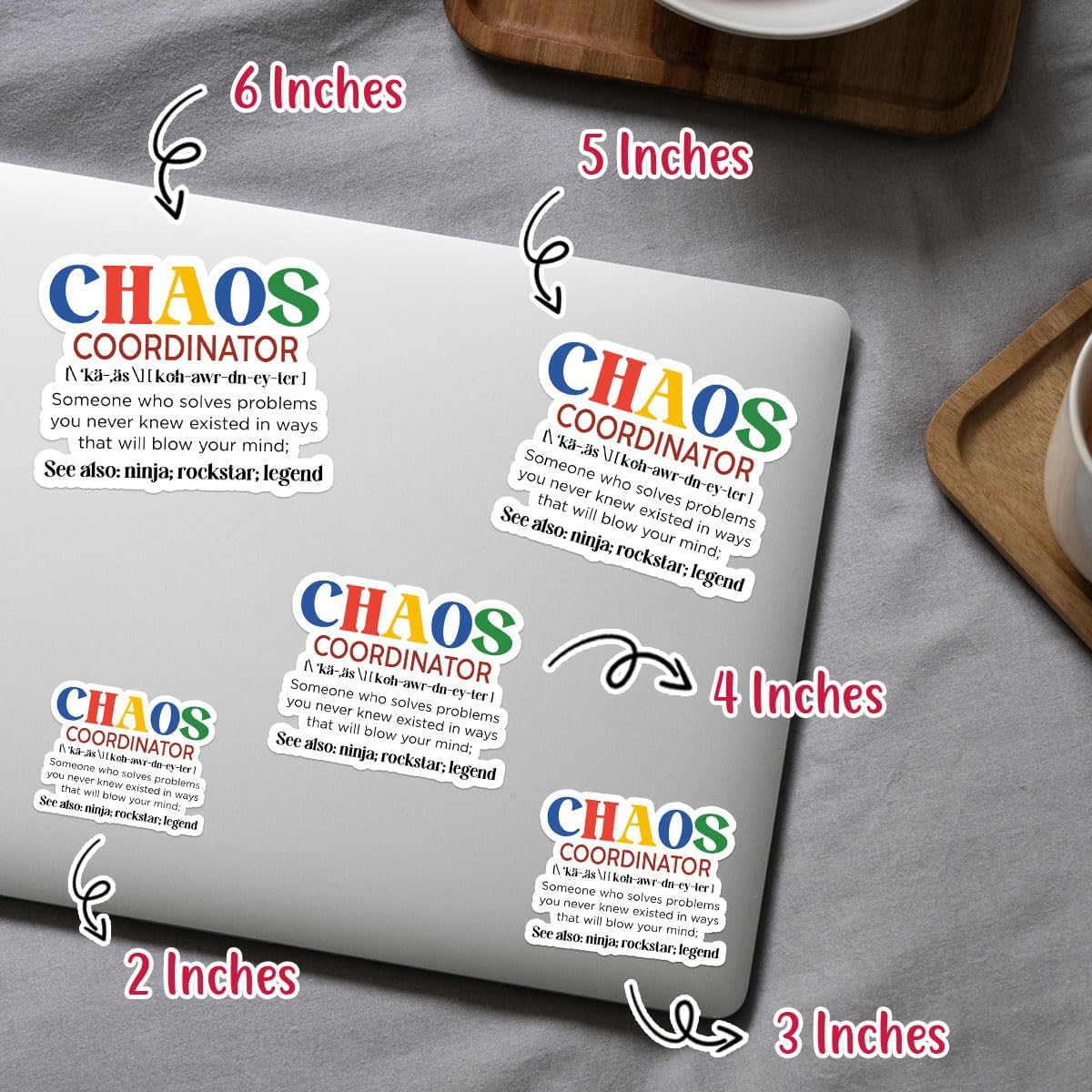 3 Pcs Chaos Coordinator Sticker, Production Coordinator Sticker, Chaos Coordinator Water Bottle, Funny Office Stickers - Vinyl Stickers 3 Inches for Water Bottles Laptop Phone Car Window Helmet