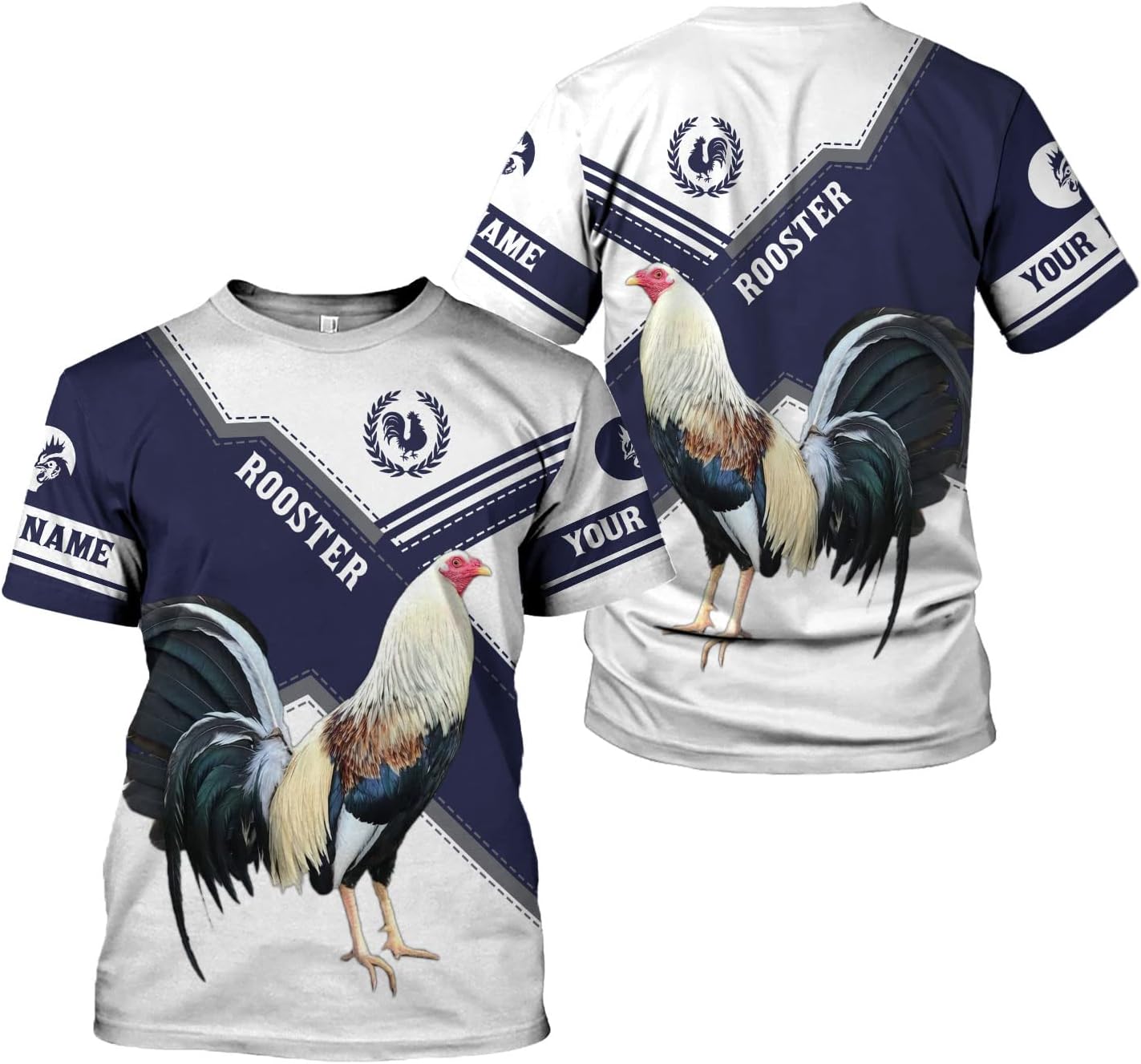 Mostprints Personalized Name Rooster Shirt 3D, Rooster Shirts for Men, Chicken tshirts shirts for women, Funny Chicken shirts