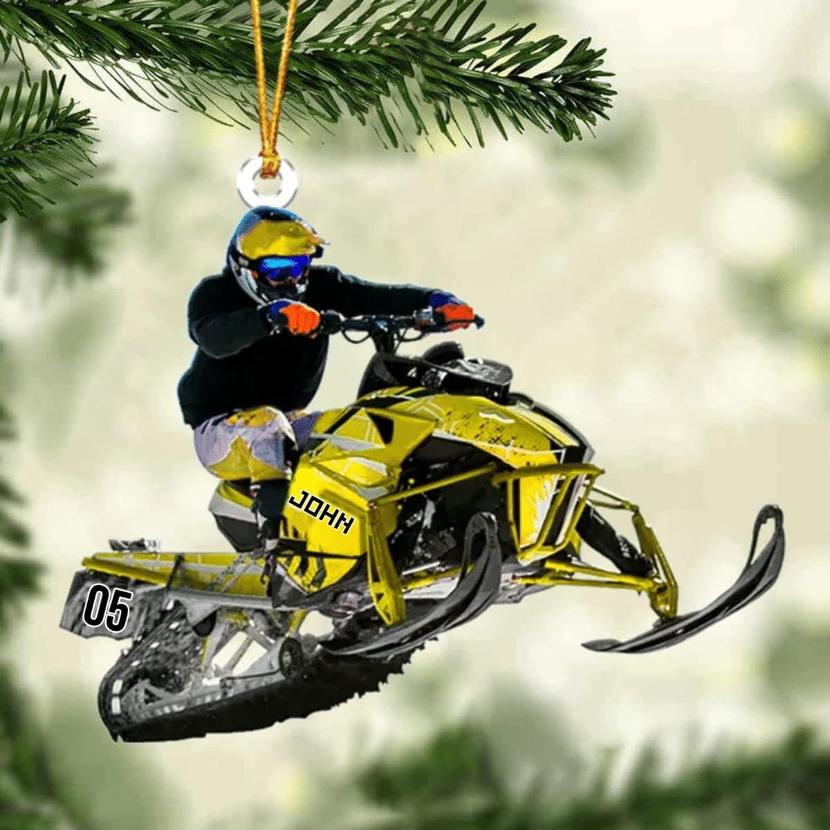 Artparel Personalized Snowmobile Ornament, Snowmobile Racing Lover Christmas Ornament, Christmas Ornament for Winter Sport Lovers, Christmas Ornament Tree, Snowride Sports