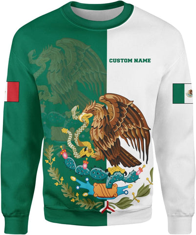 Personalized Mexican Shirts for Men 3D Customized Mexico Shirts for Men Mexico Shirts for Women Mexico Flag Shirt (HD181)