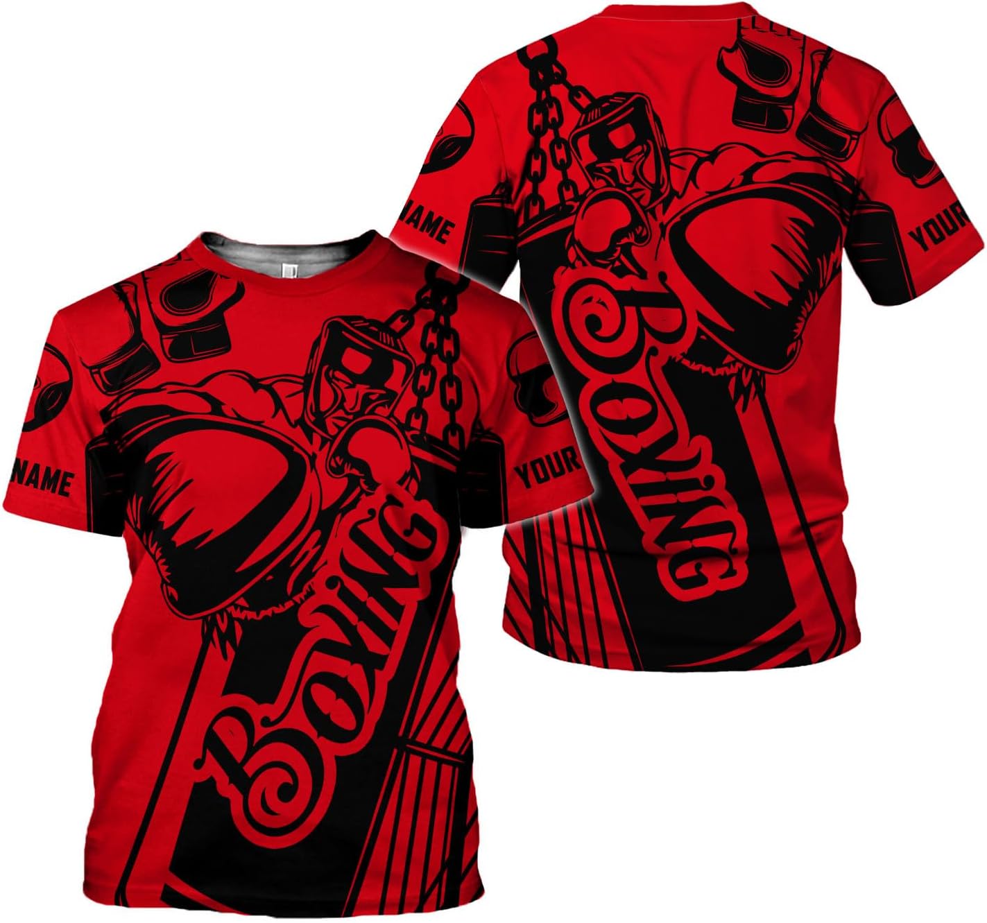 Personalized Boxing 3D Shirt, Boxing Shirts for Men Boxing T Shirts Women Boxing Tee Shirt Gifts for Boxing Lovers (HD389)