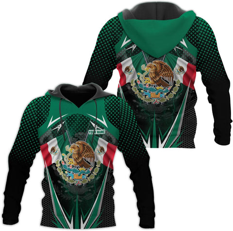 Mostprints Personalized Name Mexican Hoodie 3D, Customized Mexican Hoodies for Men, Unisex Mexico Hoodie,Mexico Hoodies for Men