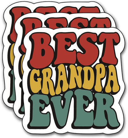 Grandpa gift Best Grandpa Ever Sticker, Waterproof Vinyl Sticker for Book Laptop Water Bottle Phone Case