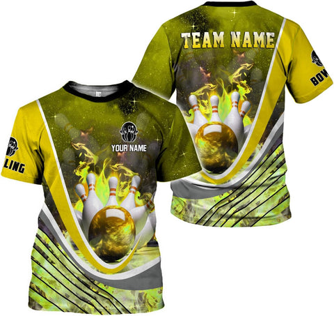 Rivelus Personalized Name Bowling Shirts for Men and Women 3D, Bowling Shirts for Team Bowling, Bowling Shirts Gift 4