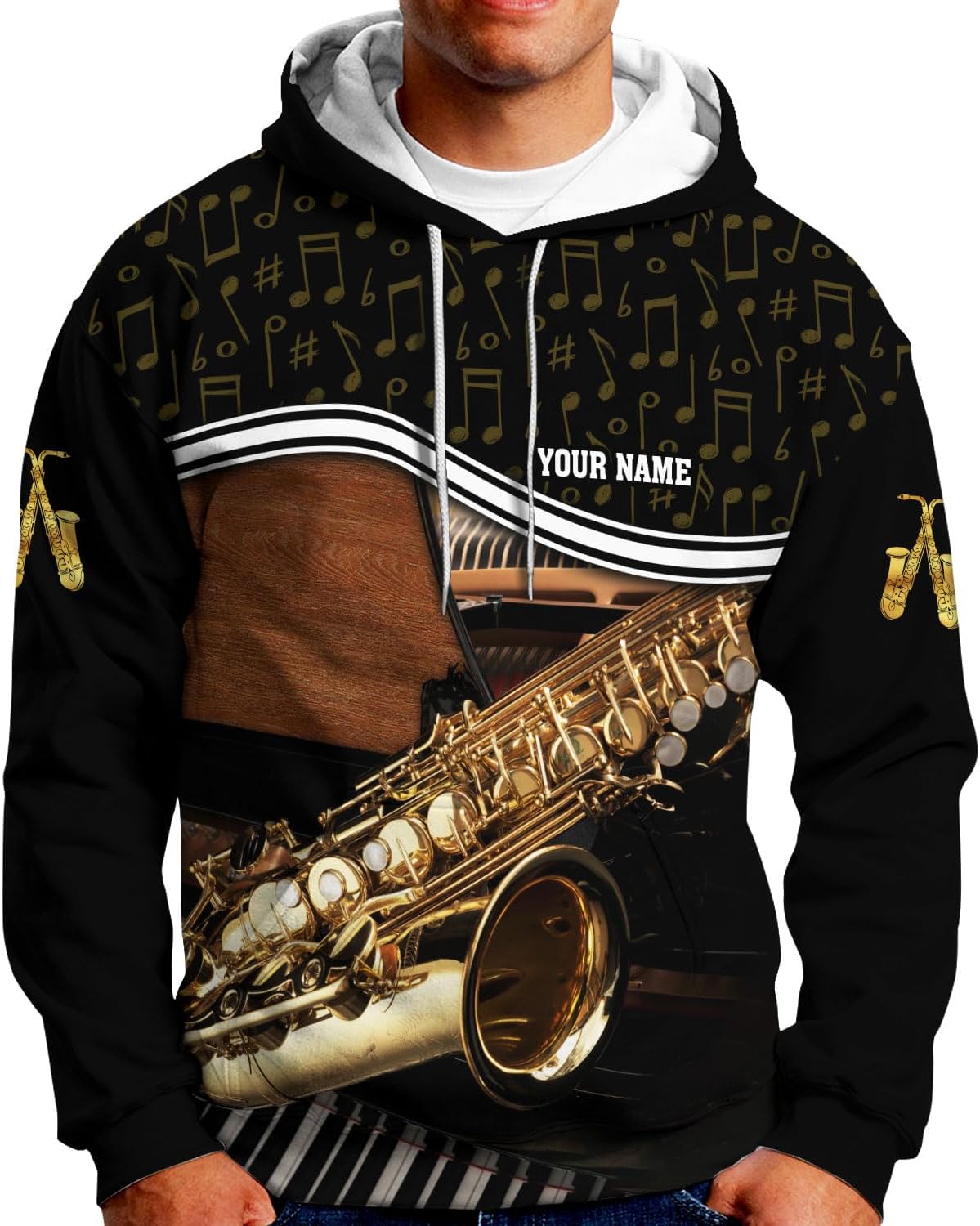Personalized T Shirt for Saxophone Player, Custom Saxophone 3D Shirt Men Women, Present to Musican Saxophone Team Uniform
