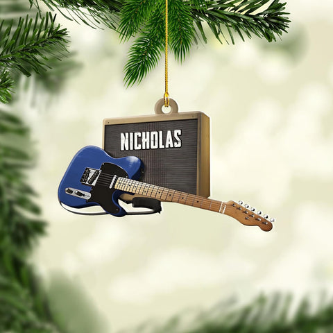 Personalized Guitar Ornament, Electric Guitar Ornament, Guitar Christmas Ornaments 2024, Acoustic Guitar Christmas Ornament, Guitar Christmas Ornaments Guitarist Gift Musical Instruments Xmas (G15)