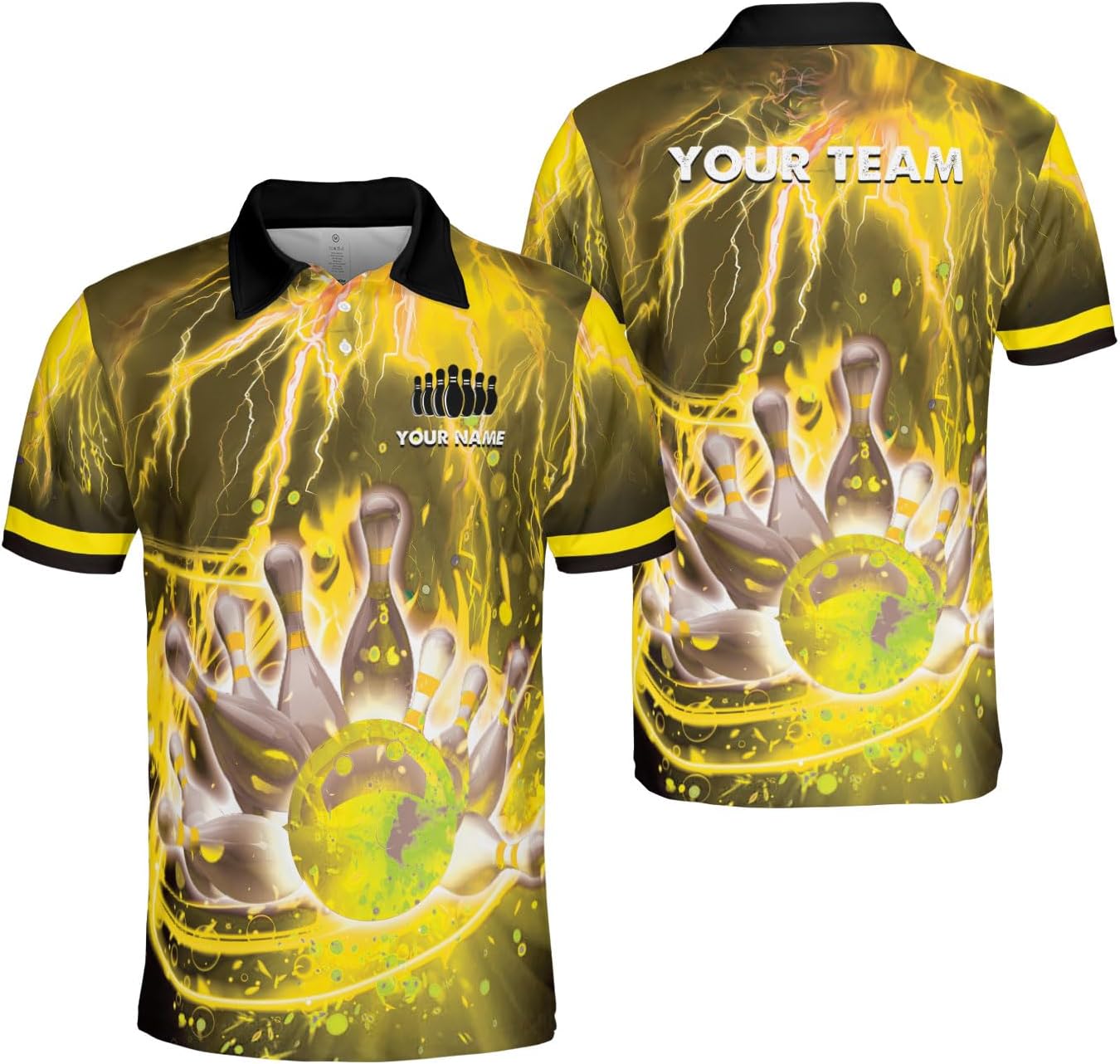 Ligthuy Personalized Name Bowling Polo Shirts 3D for Men and Women, Bowling Shirt, Bowling Shirts for Men Team Bowling Shirt