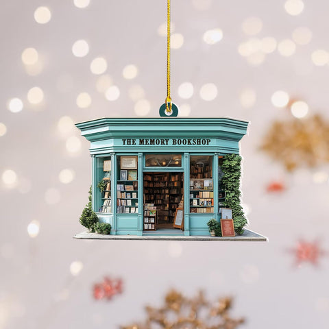 Personalized Bookshop Ornament 2024, Christmas Bookstore Ornament, Gift for Book Lovers, Christmas Book Tree Ornament Book Worm Ornaments, Bookish Ornament, Librarian Xmas 2D Flat Decoration (B7)