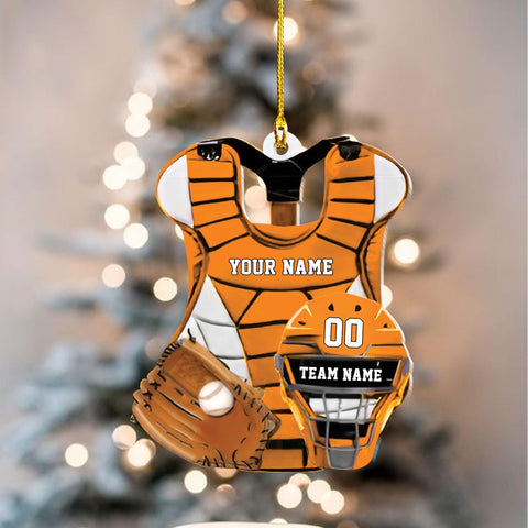 Artparel Personalized Softball Ornament Christmas Tree Decoration Custom Softball Christmas Ornament 2D Shape Flat Softball Lover Gifts Beginner Softball Players Ornament Gift (Softball 3)