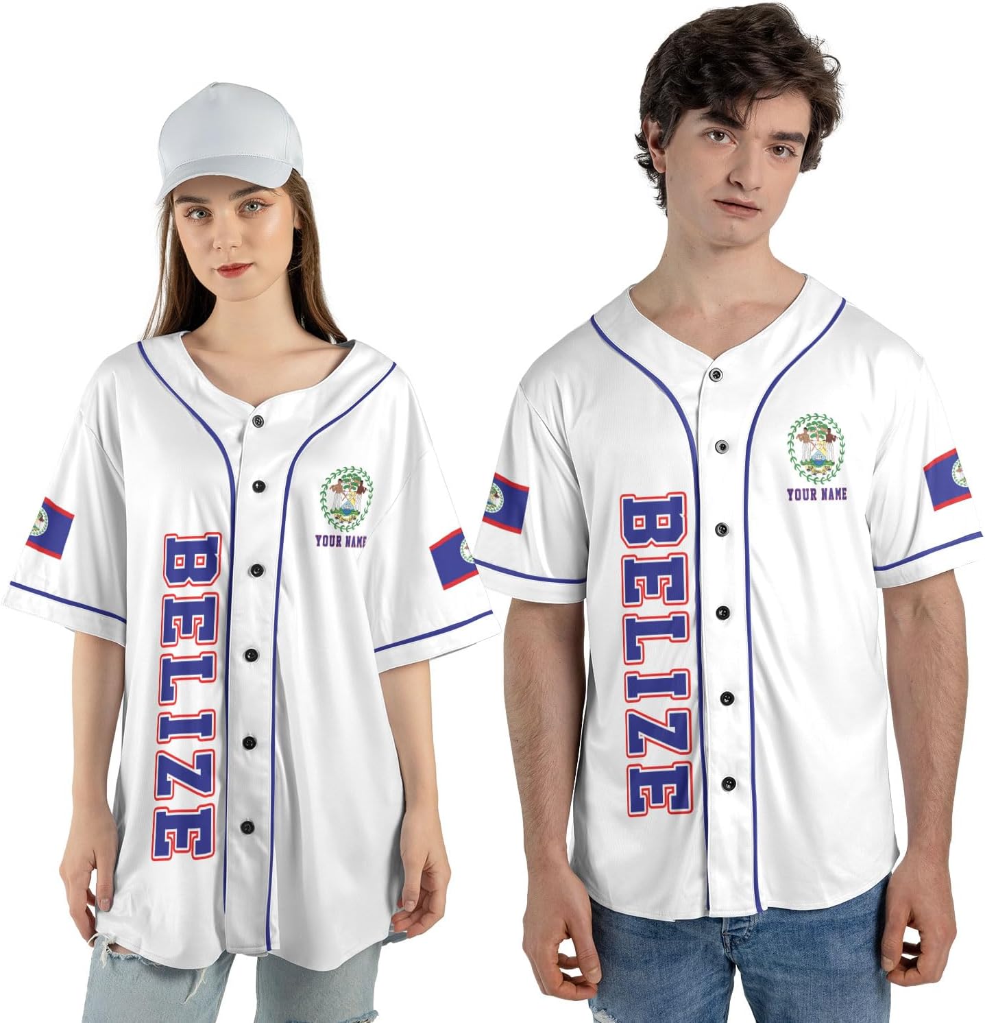 Personalized Belize Baseball Jersey Shirt, Belizean Flag Jersey, Belizean Pride Jersey for Men and Women