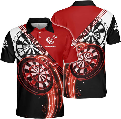 Personalized Name Dart 3D Polo Shirt, Dart Shirts, Mens Dart Shirts, Funny Dart Tshirts, Dart Team Shirts Gifts (PL02)