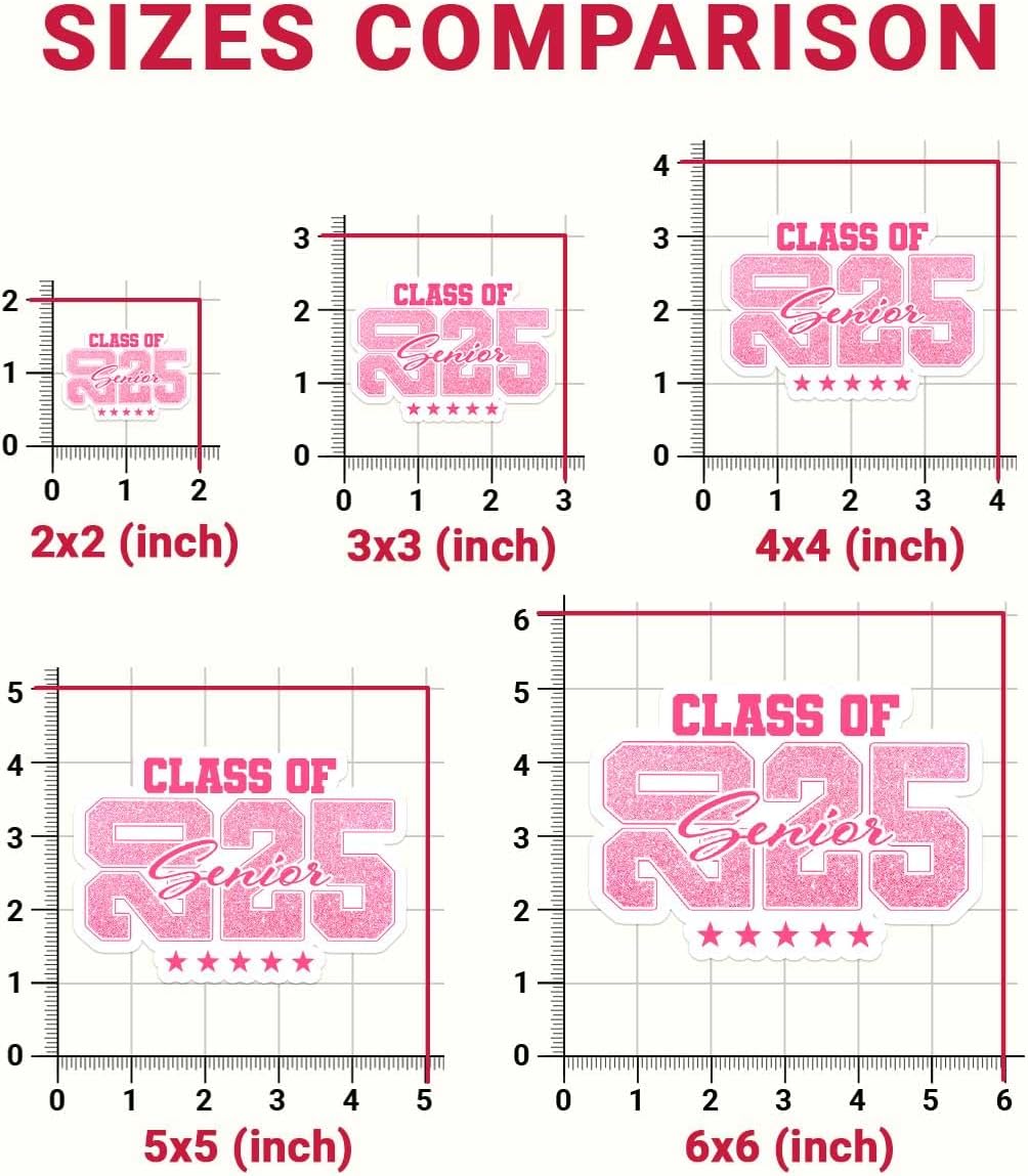 (3Pcs) Senior 2025 Stickers, Class Of 2025 Vinyl Sticker, Glitter Pink Senior Sticker, Graduation Bumper Sticker Decal, 2025 Senior Sticker - Sticker For Laptop Water Bottle Phone Car Window Helmet 3"