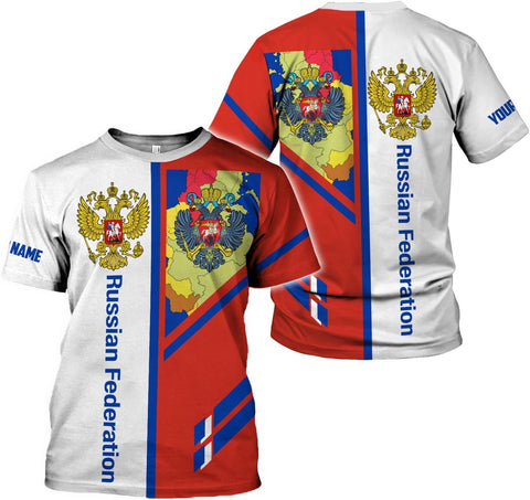 Personalized Russia Shirts Russian Shirt Russian Unisex Shirts Russia Flag Pride Shirts Russia Flag Coat of Arms Shirts