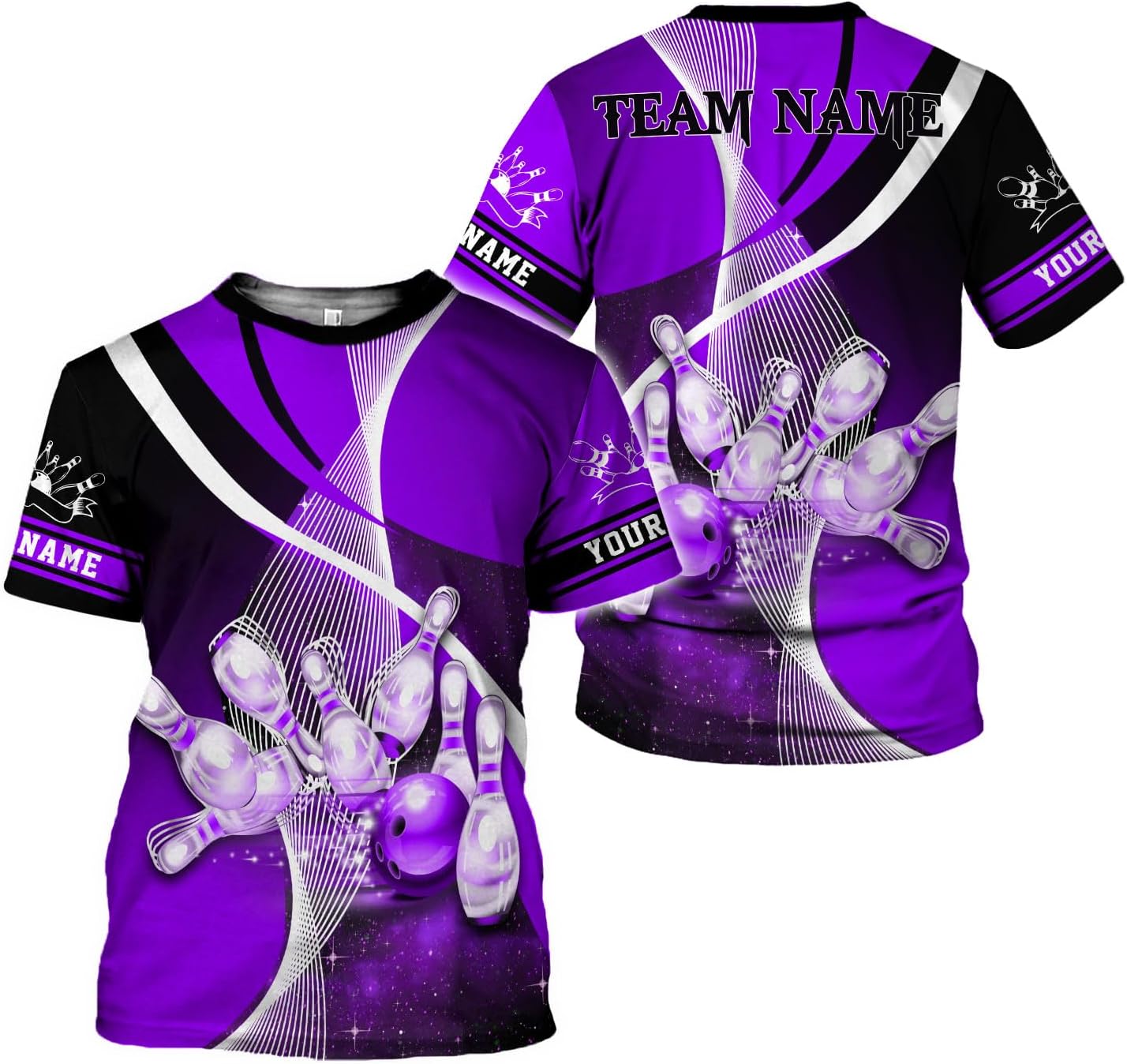 Rivelus Personalized Name Bowling Shirts for Men and Women 3D, Bowling Shirts for Team Bowling, Bowling Shirts Gift