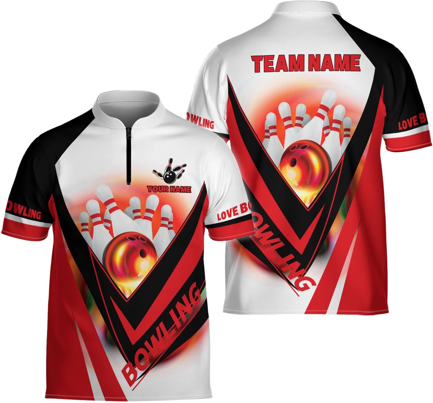 Ligthuy Personalized Bowling Jersey 3D, Bowling Shirts for Team, Bowling Shirt Unisex for Men Women, Bowling Shirts for Men