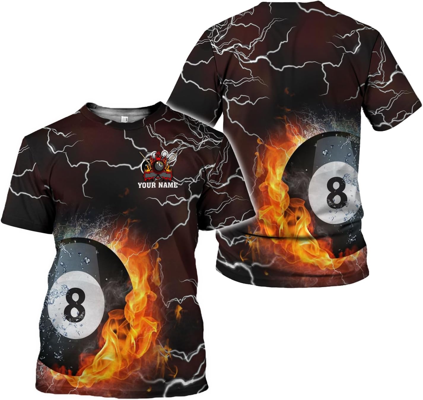 Mostprints Personalized Name Billiard Shirts 3D, Billiards Shirt 8 Ball Billiard Shirt Custom Men's Pool Men Women\u2026