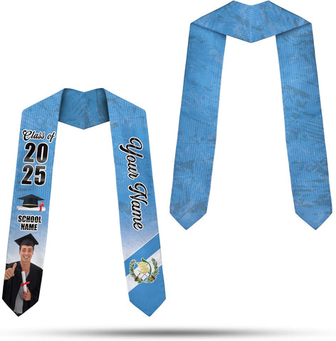 Pretyprints Custom Guatemalan Graduation Sash Custom Guatemalan American Flag Graduation Sash 2025 Guatemala Graduation Stole