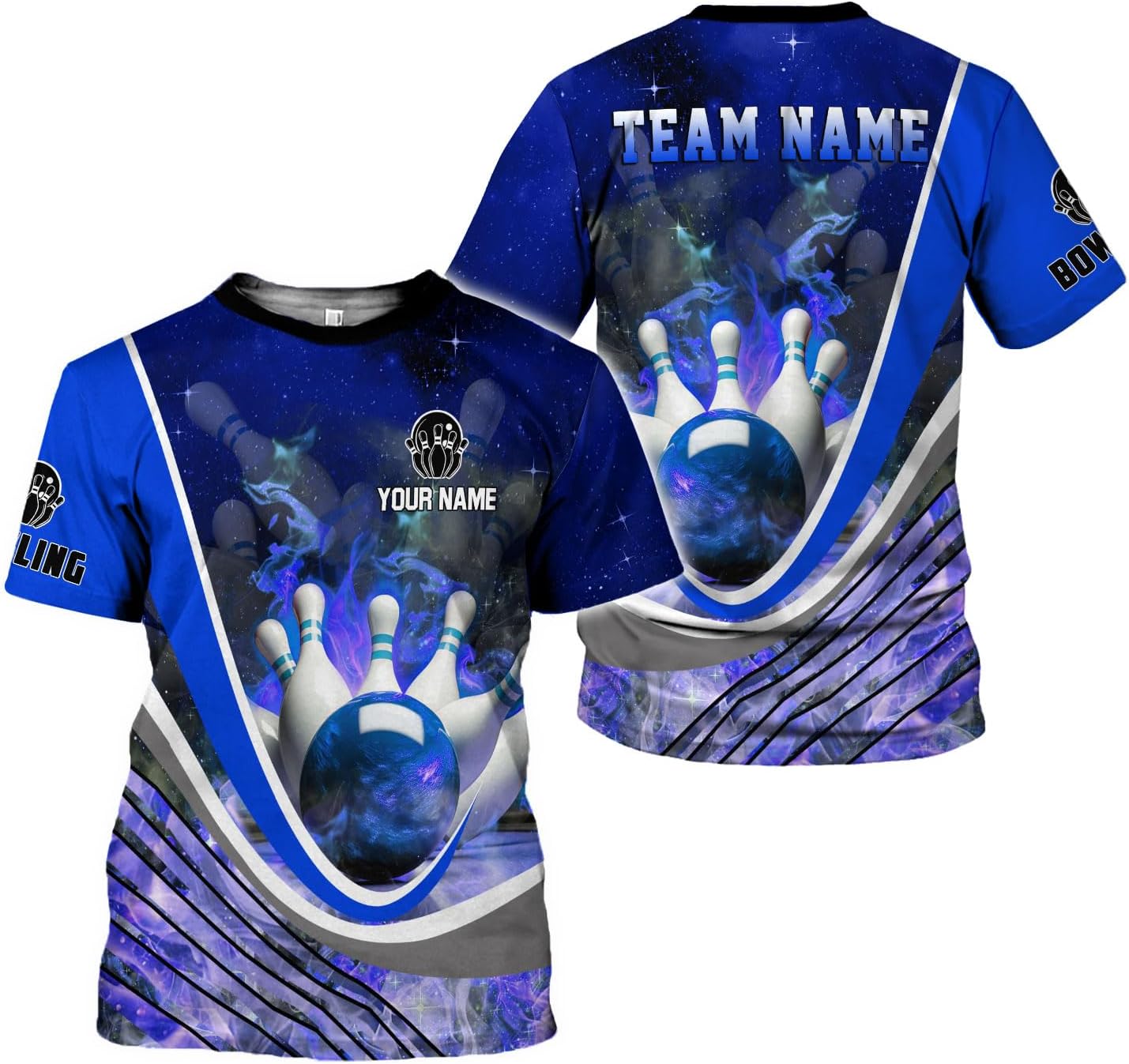 Rivelus Personalized Name Bowling Shirts for Men and Women 3D, Bowling Shirts for Team Bowling, Bowling Shirts Gift 4