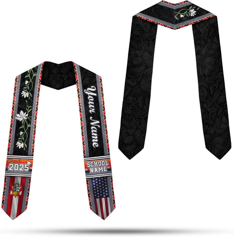 Pretyprints Peruvians Graduation Sash, Peru Graduation Stole Custom Personalized Peruvians American Flag Graduation Sash 2025