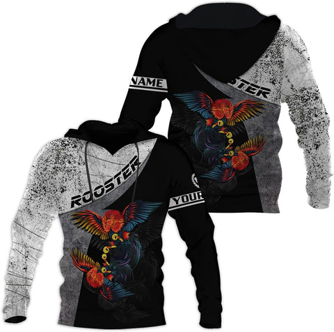 Mostefy Personalized Name Rooster Hoodie 3D, Gallos De Pelea, Chicken Sweatshirt, Chicken Hoodie for Men and Women S-5XL