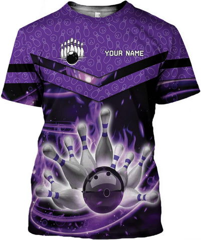 Rivelus Personalized Name Bowling Shirts for Men and Women 3D, Bowling Shirts for Team Bowling, Bowling Shirts Gift