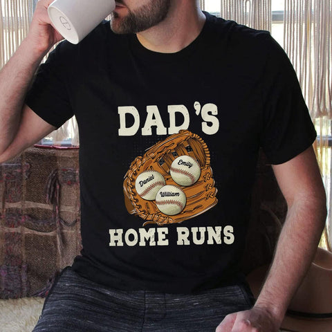 Personalized Baseball Dad Shirt, Custom Dad Baseball T-Shirt, Baseball Dad Gifts, Baseball Lover Gift, Dad's Birthday Present