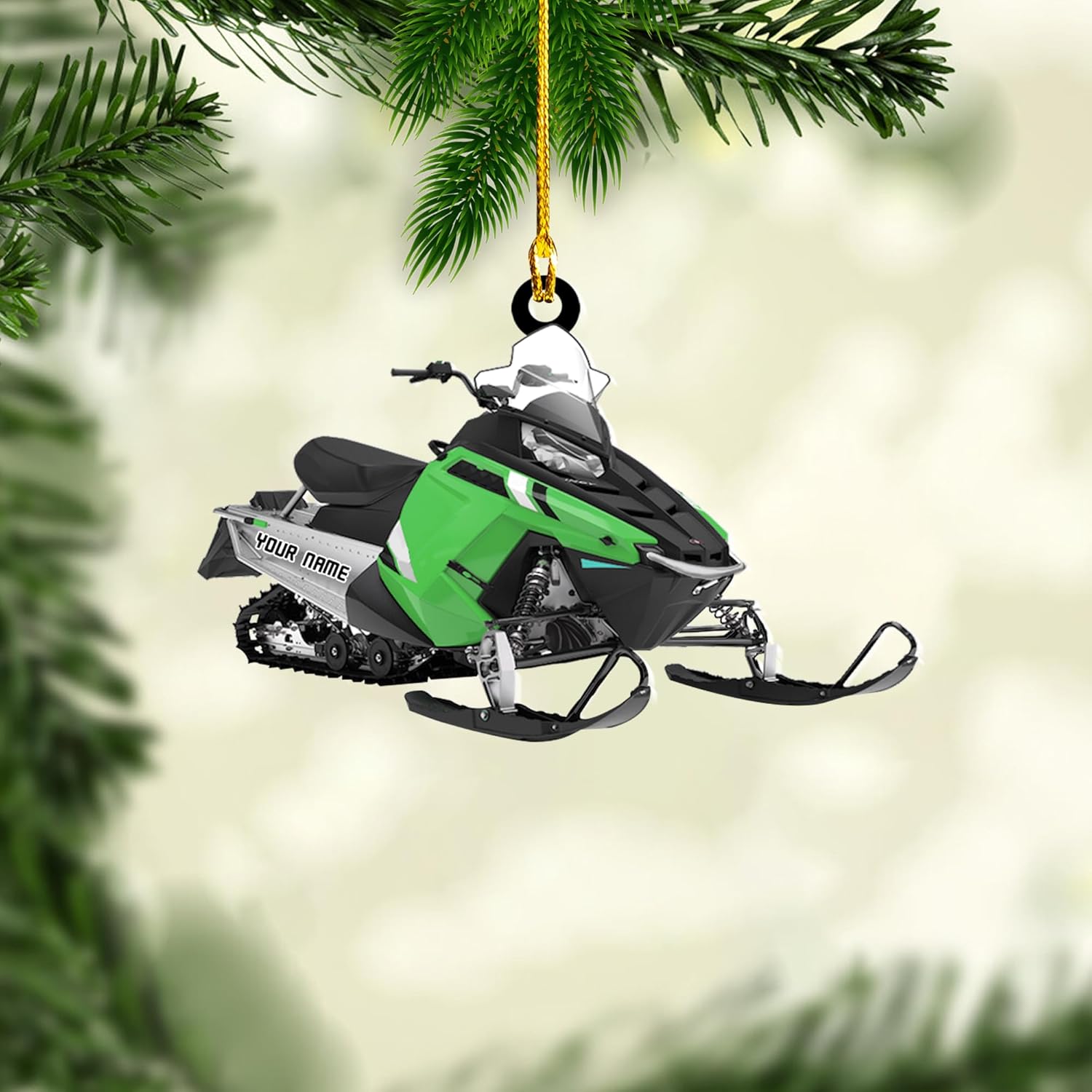 Artparel Personalized Customized Snowmobile Shoes Acrylic Christmas Ornament for Snowmobile Lovers (Snowmobile 3)