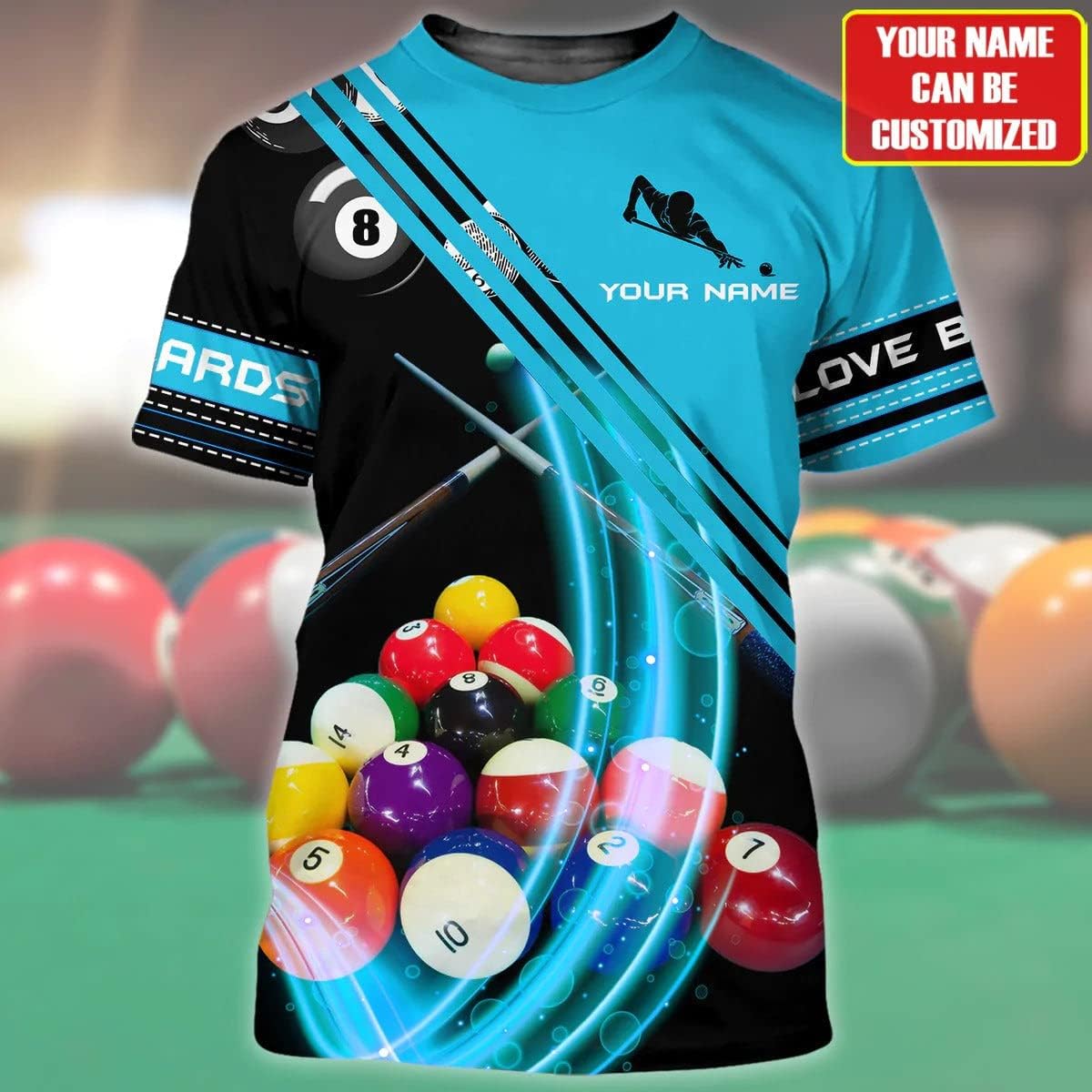 Personalized Billiard Shirt, Men's Billiards Shirt, Player Gifts for Men, Billiard Pool Player Team, Gifts for Pool Players, Billiard 8-Ball Shirts, Billiard Player Short Sleeve T Shirt