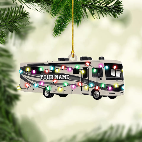 RoyalBro Personalized Camper Ornament Custom Camping Ornament, Tent Ornament RV Camping Ornament, Happy Gifts for Camping Lovers, Travel Camping Backpacked Hanging Ornament (CP 4)