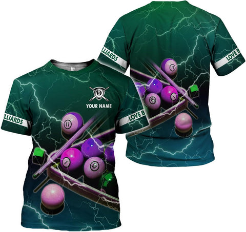 Parvii Personalized Billiards Shirt for Men, 8 Ball Pool Shirt, Billiards Gift