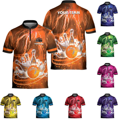 Ligthuy Personalized Bowling Jersey 3D, Bowling Shirts for Team, Bowling Shirt Unisex for Men Women, Bowling Shirts for Men