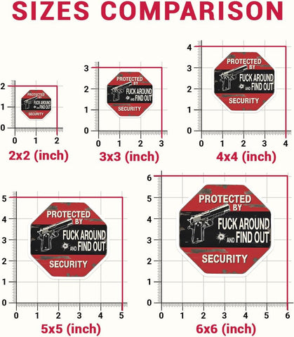 3 Pcs Fuck Around and Find Out Sticker, Protected by Fuck Around and Find Out Security Sign, FAFO Sticker, FAFO Security Sign- Vinyl Sticker 3 Inches for Water Bottles Laptop Phone Car Window Helmet