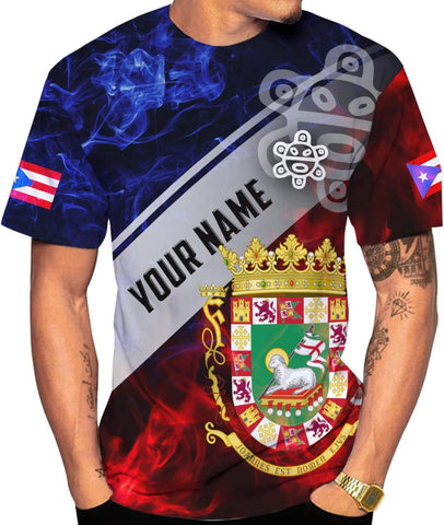 Personalized Name Puerto Rico T-Shirt 3D, Customized Puerto Rico Shirt for Men Women, Puerto Rico Flag T Shirt