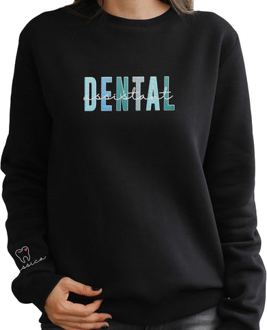 Leeprints Personalized Embroidered Sweater, Dental Assistant & Hygienist Gift, Nurse Hoodie
