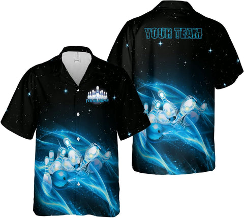 Mostprints Personalized Name Bowling Hawaii Shirts for Men and Women 3D, Bowling Shirts for Team Bowling, Bowling Shirts Gift
